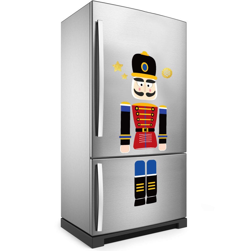 10 Pcs Refrigerator Magnets  Christmas Nutcracker Fridge Magnet Stickers with Soldier Nutcracker Signs Red Blue Classic