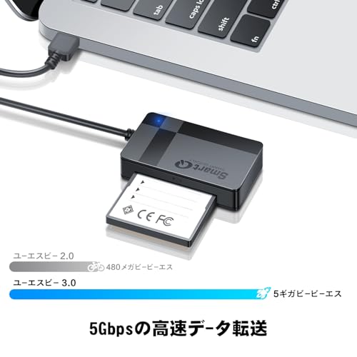 SmartQ C368 USB 3.0 Card Reader - Plug & Play, Compatible with Apple & Windows, Supports SD, Micro SD, MS, CF Cards - Image 3