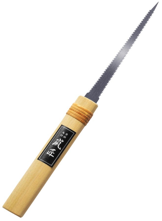RANSHOU Japanese Pull Saw Woodworking Mini Keyhole Saw 4-3/4" Made in JAPAN, Ryoba Double-Edge Handsaw for Wood, Plywood, Drywall, Sheetrock, Gypsum Board, Plasterboard, Wood Handle - Image 1