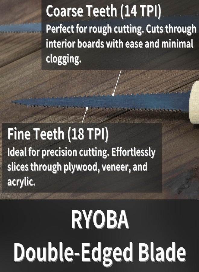 RANSHOU Japanese Pull Saw Woodworking Mini Keyhole Saw 4-3/4" Made in JAPAN, Ryoba Double-Edge Handsaw for Wood, Plywood, Drywall, Sheetrock, Gypsum Board, Plasterboard, Wood Handle - Image 4