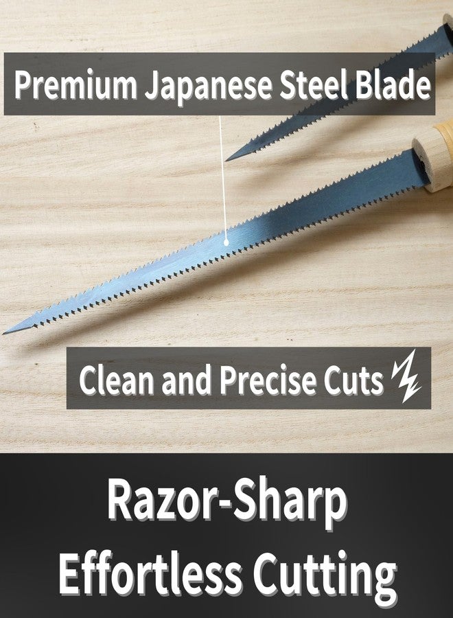 RANSHOU Japanese Pull Saw Woodworking Mini Keyhole Saw 4-3/4" Made in JAPAN, Ryoba Double-Edge Handsaw for Wood, Plywood, Drywall, Sheetrock, Gypsum Board, Plasterboard, Wood Handle - Image 3