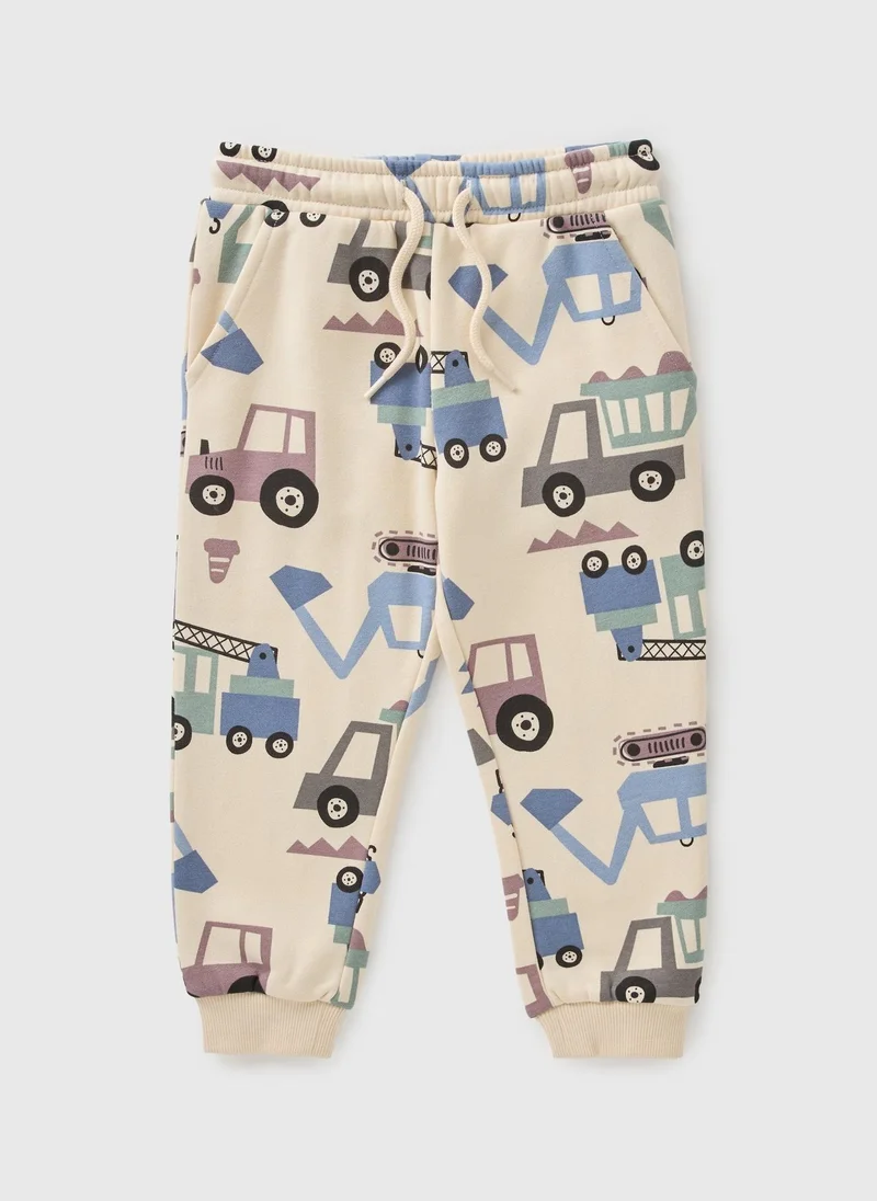Matalan Boys Cream Truck Jogging Bottoms