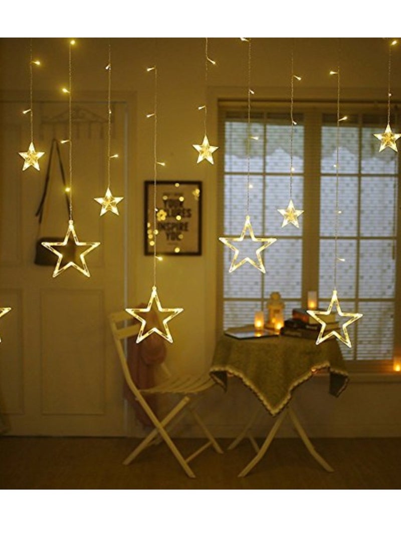 يوويل 3.5 متر ضوء رمضان للديكور المنزلي ضوء ليد على شكل نجمة للديكور الداخلي والخارجي أبيض دافئ متعدد الأوضاع يعمل ضوء ديكور 8 أوضاع  - Image 1