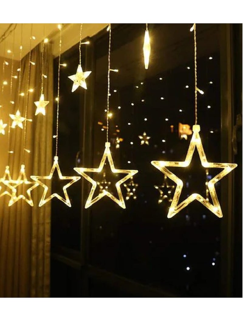 يوويل 3.5 متر ضوء رمضان للديكور المنزلي ضوء ليد على شكل نجمة للديكور الداخلي والخارجي أبيض دافئ متعدد الأوضاع يعمل ضوء ديكور 8 أوضاع  - Image 3