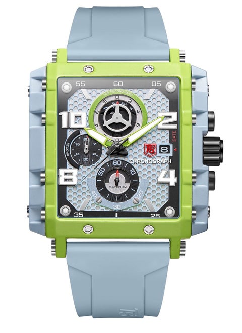 T5 Men's Chronograph Square Dial Silicone Strap Watch