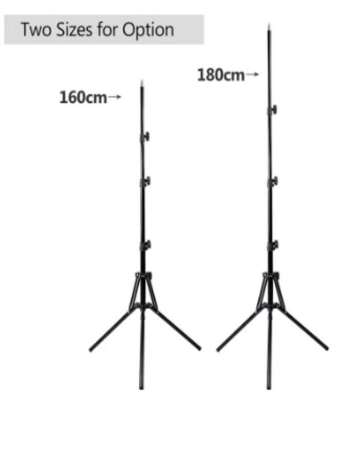 180cm Reverse Folding Leg Light Stand Adjustable Height Four Sections Tripod Black  - Image 2