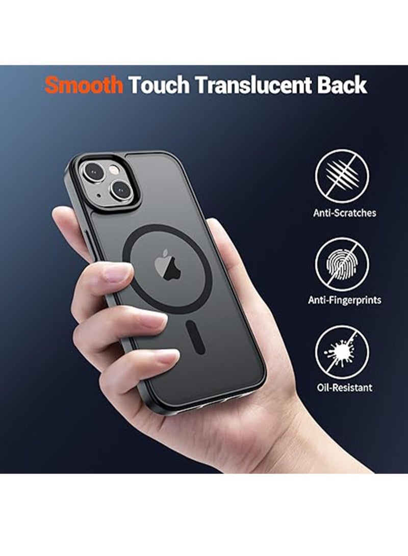 WRISTWISE Case Cover for iPhone 15 Translucent Matte Shockproof Phone Cover, Black - Image 3