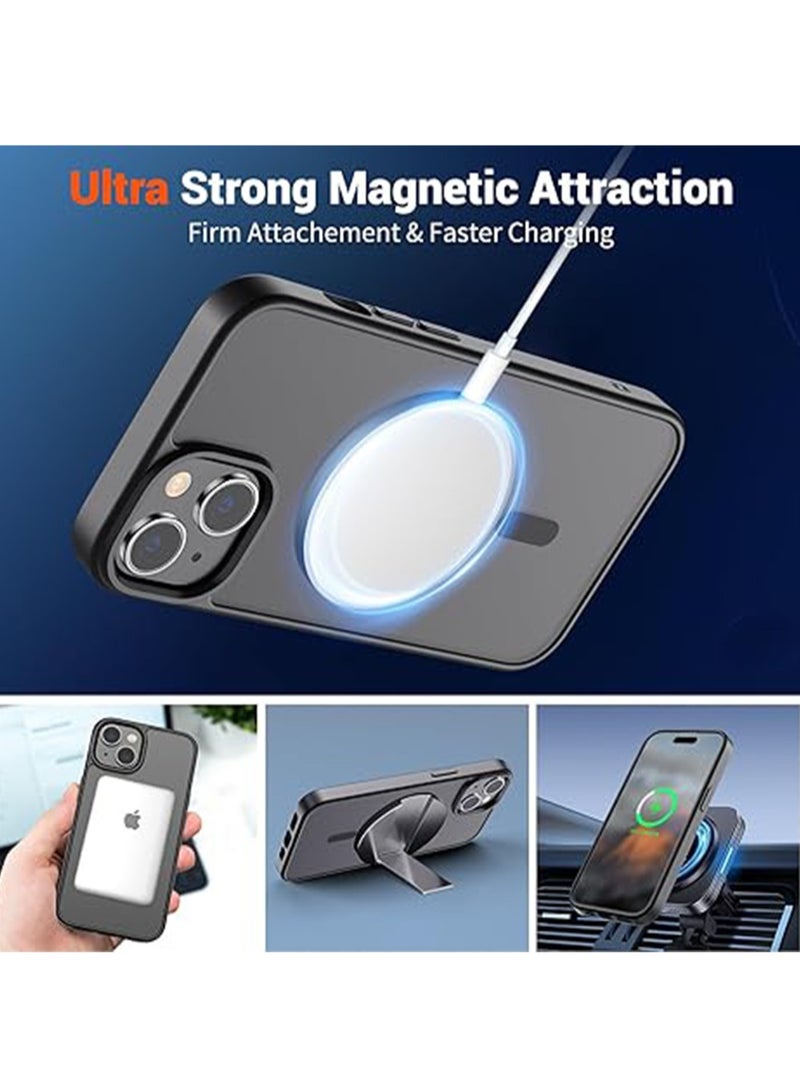 WRISTWISE Case Cover for iPhone 15 Translucent Matte Shockproof Phone Cover, Black - Image 4