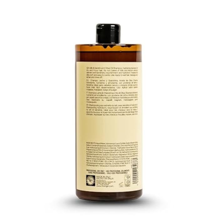 LINANGE Hydranourish Shampoo with Milk, Keratin, and Olive Oil - Hydrating and Nourishing Shampoo for Dry and Frizzy Hair, 965ml / 32.6 oz. - Image 2