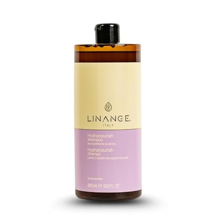 LINANGE Hydranourish Shampoo with Milk, Keratin, and Olive Oil - Hydrating and Nourishing Shampoo for Dry and Frizzy Hair, 965ml / 32.6 oz. - Image 1