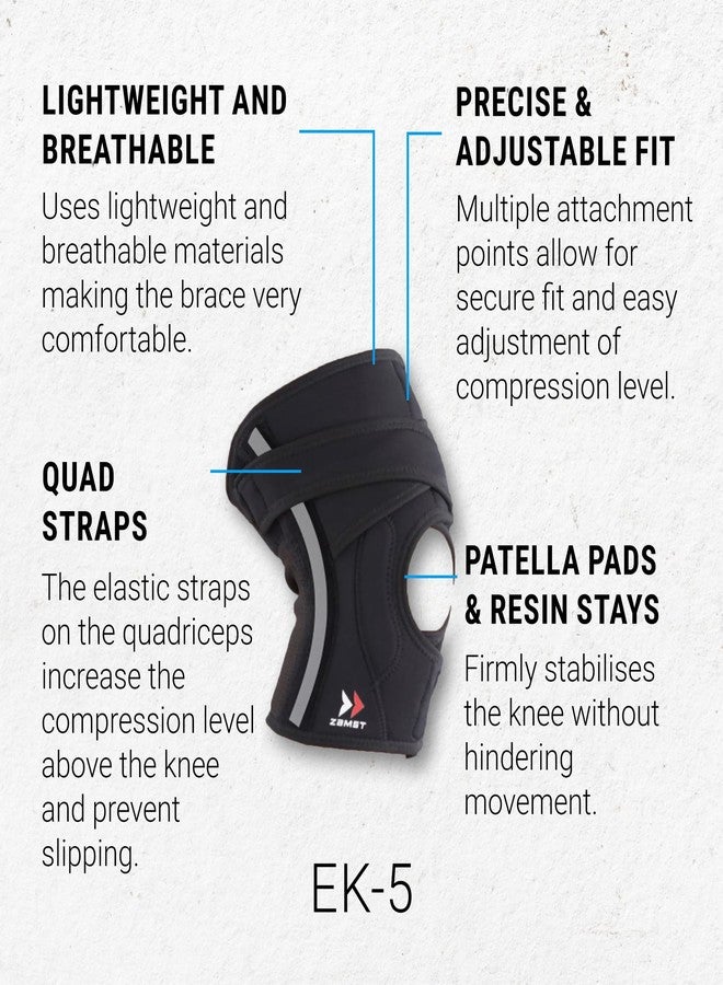 Zamst EK-5 Sports Knee Brace - Adjustable Compression Knee Brace for Men and Women with Lateral Stabilization for General Knee Support and Knee Pain Relief - Medium - Image 3