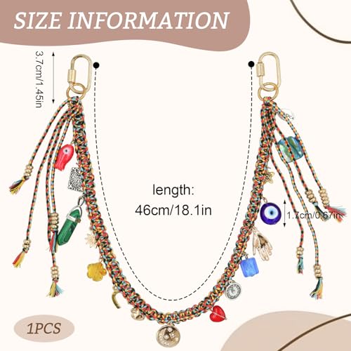 Gaiett Bag Charms, Beaded Rope Braided Bag Charm Chain, Purse Charms for Handbags, Purse Accessories for Women - Image 2