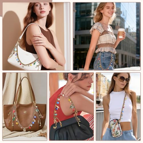 Gaiett Bag Charms, Beaded Rope Braided Bag Charm Chain, Purse Charms for Handbags, Purse Accessories for Women - Image 5