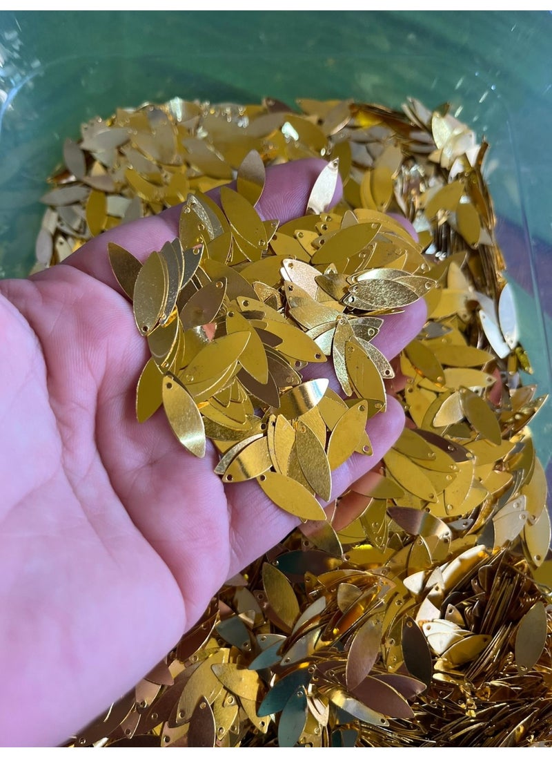 Gönülden Tasarım Heartfelt Design 1 cm 10 Gr Steel Gold Yellow Hole Jewelry Needlework Clothing Sequin Beads  - Image 1