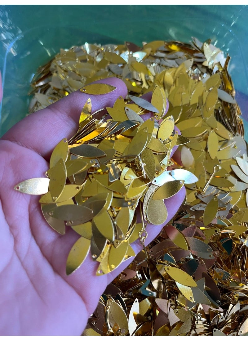 Gönülden Tasarım Heartfelt Design 1 cm 10 Gr Steel Gold Yellow Hole Jewelry Needlework Clothing Sequin Beads  - Image 2