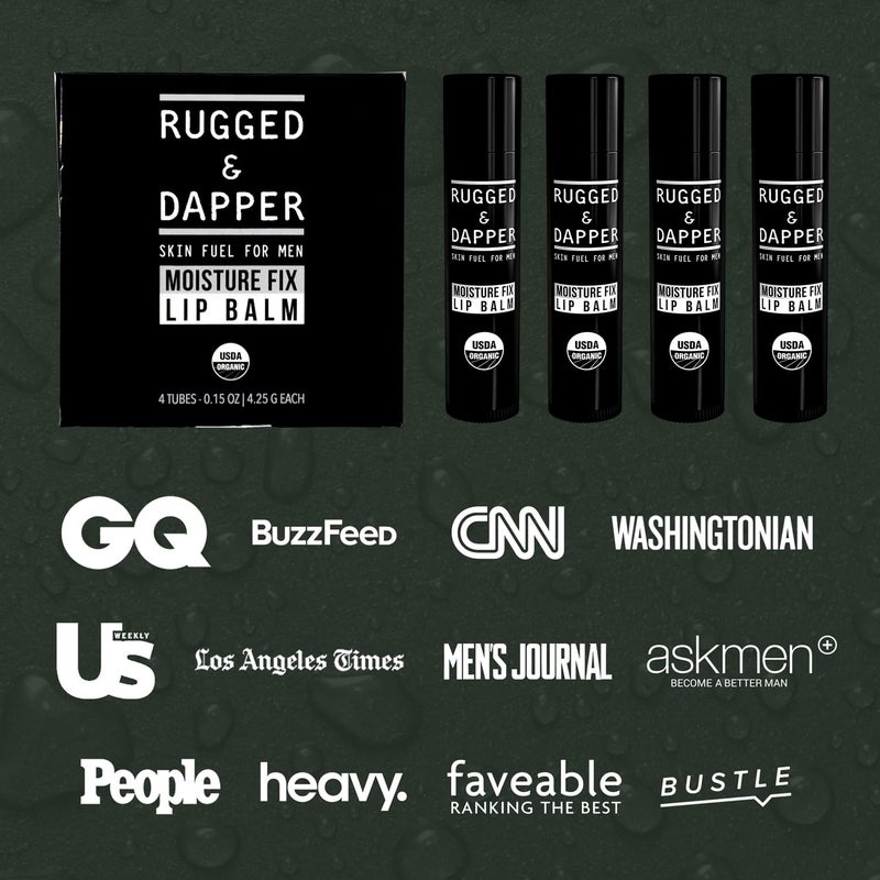 RUGGED & DAPPER بلسم شفاه عضوي للرجال، شابستيك عضوي للرجال، بلسم شفاه للرجال، شابستيك طبيعي للرجال، بلسم شفاه عضوي بنكهة النعناع، بلسم شفاه بنكهة النعناع، بلسم شفاه طبيعي بالكامل للرجال، علاج الشفاه - Image 5