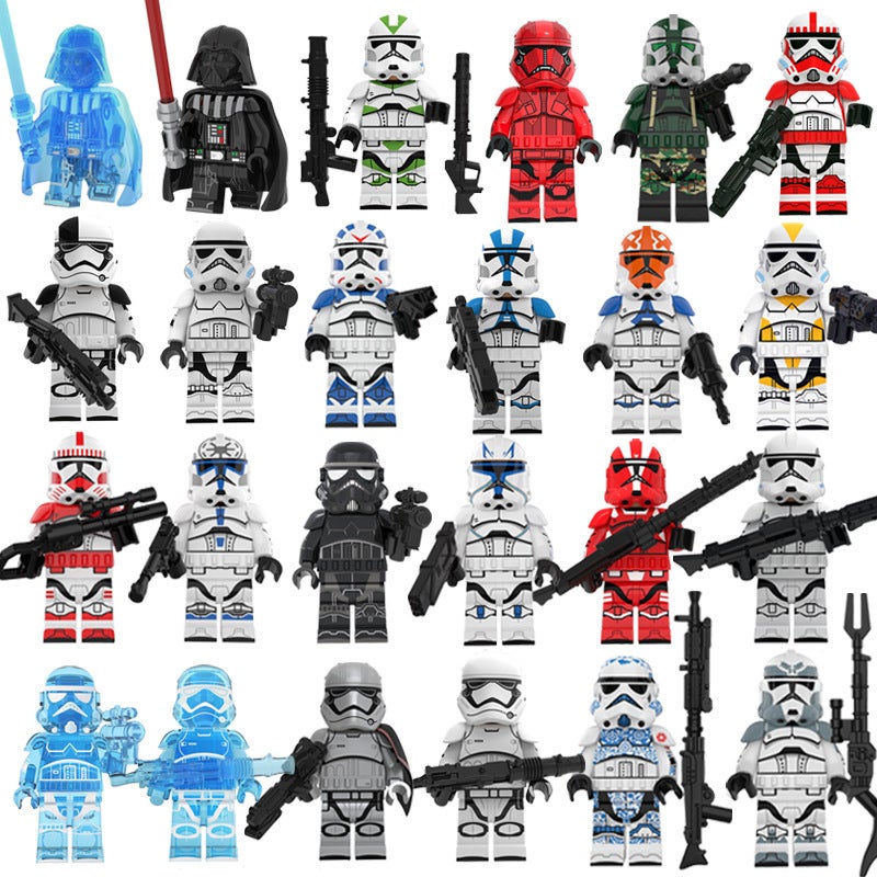 24-Piece Star Wars Building Blocks Set with Figures and Weapons - Image 1