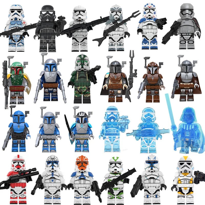 24-Piece Star Wars Building Blocks Set with Figures and Weapons - Image 2