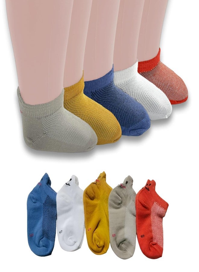 MOMISY Children's Socks, 5 Pairs, Baby and Kids Size (IN, Age, 1 Year, 3 Years, SolidSmiley) - Image 1