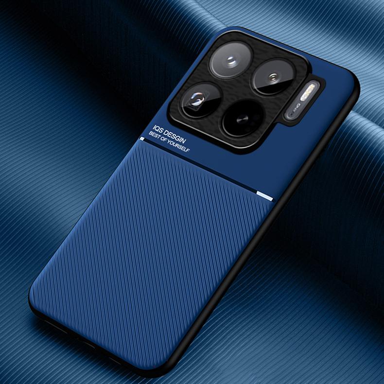 HuHa Case Cover For Xiaomi 15S Pro Classic Tilt Strip Grain Magnetic PC Hybrid TPU Phone Case(Blue) - Image 1