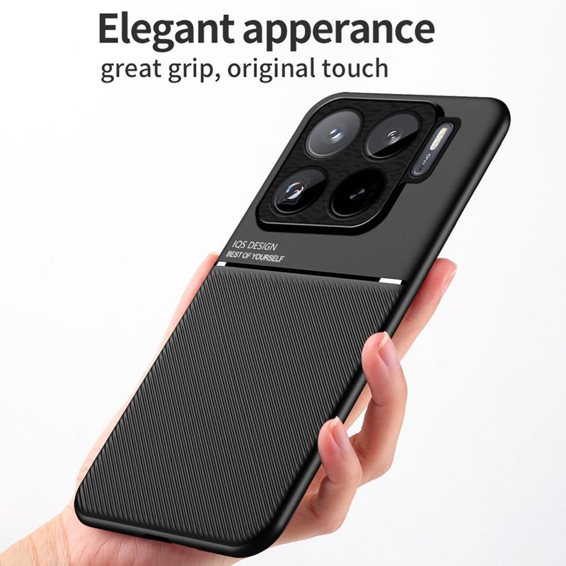 HuHa Case Cover For Xiaomi 15S Pro Classic Tilt Strip Grain Magnetic PC Hybrid TPU Phone Case(Blue) - Image 2