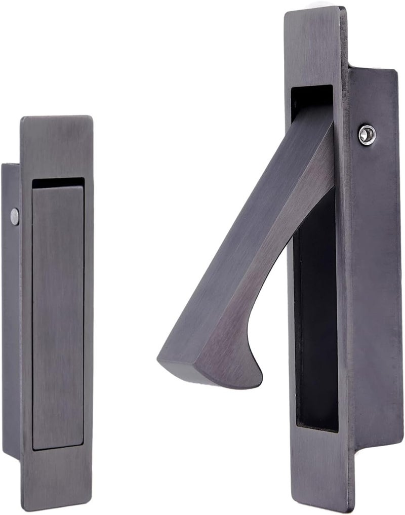 Dontay Pocket Door Pull Handle, Edge Pull, Professional Stainless Steel 304, Flush Mount Door Pull for Pocket Sliding Door (Gun Grey, 2) - Image 1