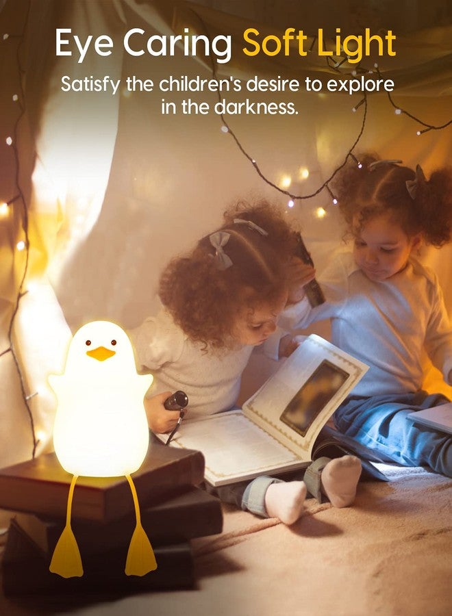 Pamidhar Cute Silicone Duck Night Light for Kids, USB Rechargeable 3 Step Dimmable Night Light, 7 Colour Changing Touch Sensor Squishy Mini Nursery Lamp for Baby Bedroom Decor - Image 4