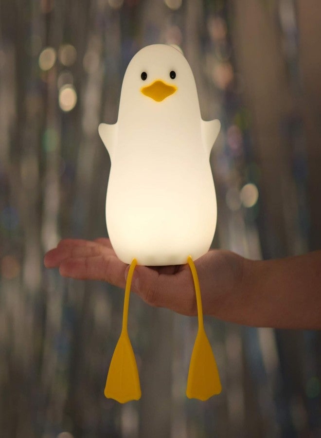 Pamidhar Cute Silicone Duck Night Light for Kids, USB Rechargeable 3 Step Dimmable Night Light, 7 Colour Changing Touch Sensor Squishy Mini Nursery Lamp for Baby Bedroom Decor - Image 1