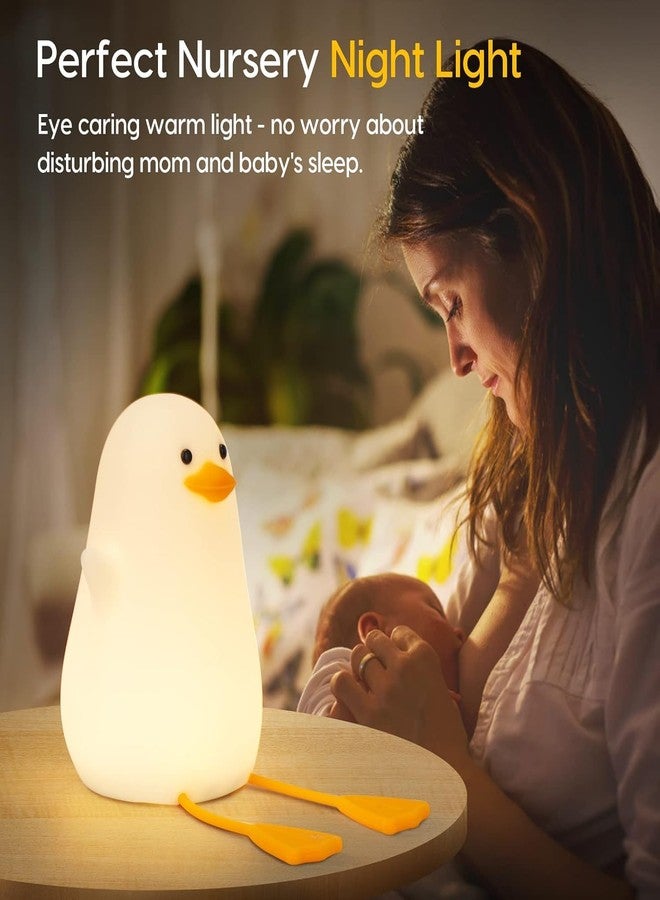 Pamidhar Cute Silicone Duck Night Light for Kids, USB Rechargeable 3 Step Dimmable Night Light, 7 Colour Changing Touch Sensor Squishy Mini Nursery Lamp for Baby Bedroom Decor - Image 3