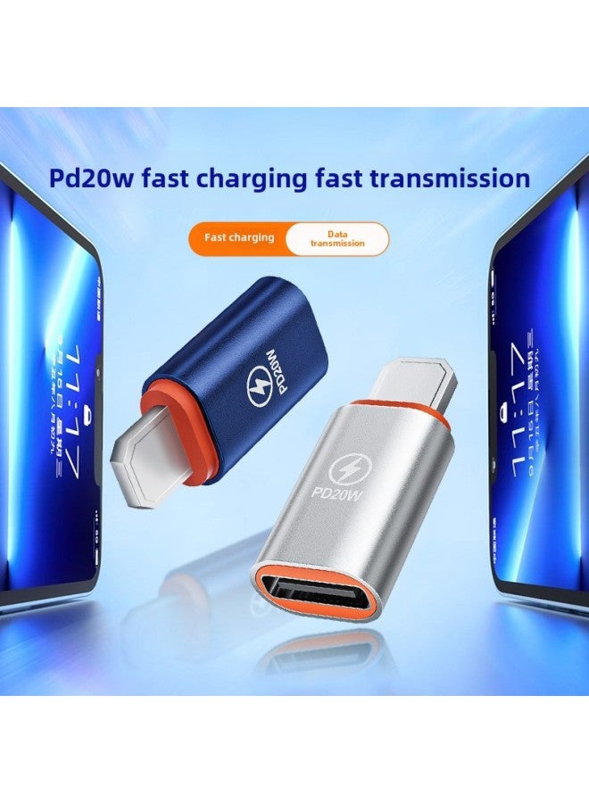 Applicable To Iphone Apple Adapter OTG Converter Data Type-c Charging PD20W Mobile Phone Adapter-Interface Form:Z41 Alloy Adapter-blue 【bag】  - Image 2