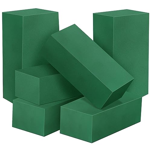 Audab 6 Pcs Floral Foam Blocks for Flower Arrangement, Wet and Dry Green Floral Foam for Wedding, Birthdays, Home Decorations (Small Size 5.5” L x 3.1” W x 1.7” H) - Image 1