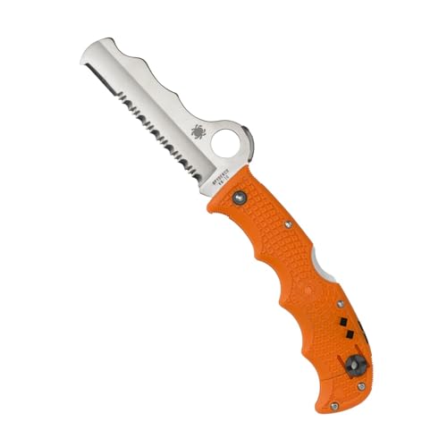 Spyderco سكين سبايدركو أسيست خفيفة الوزن بشفرة فولاذية VG-10 بطول 3.68" ومقبض FRN برتقالي - حافة مركبة، طحن مجوف - C79PSOR - Image 1