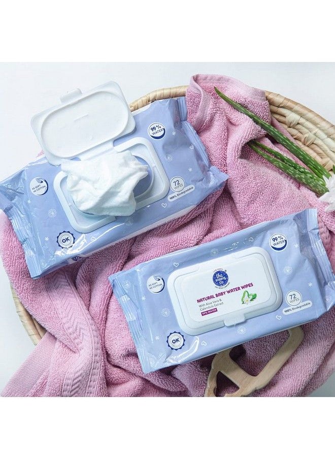 The Moms Co - Natural 99% Water Baby Wipes L Prevents Rashes L Nourishes & Soothes Skin L With Aloe Vera & Calendula Extract L 72 Wipes L Pack Of 1 - Image 1