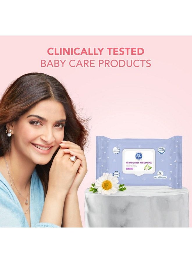 The Moms Co - Natural 99% Water Baby Wipes L Prevents Rashes L Nourishes & Soothes Skin L With Aloe Vera & Calendula Extract L 72 Wipes L Pack Of 1 - Image 1