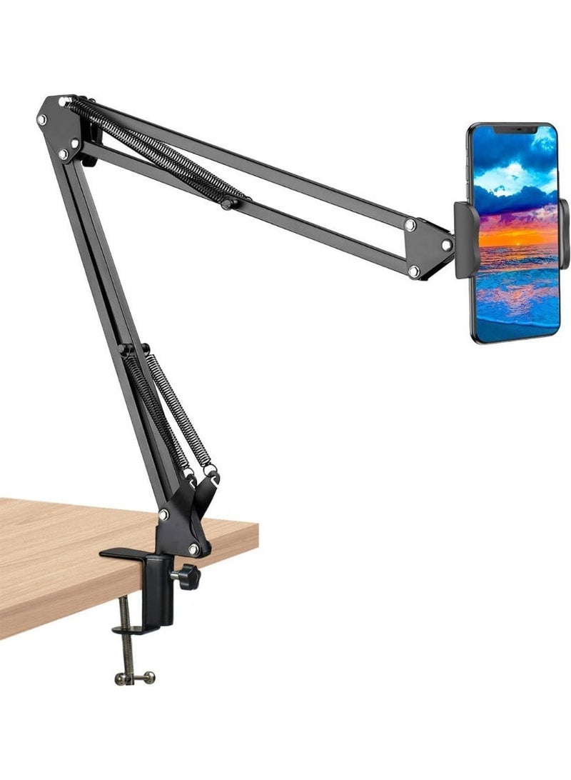 SP ISNUP Adjustable Clamp Phone Stand Arm, 360° Rotating Desk Mount Holder for Mobile & Tablet with Long Flexible Arm - Image 4