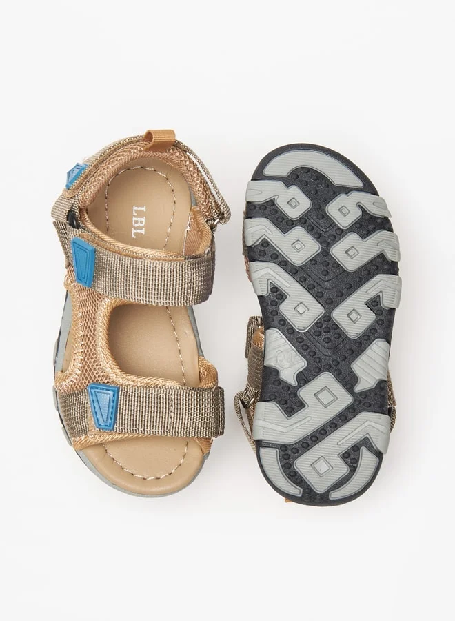 LBL by Shoexpress Boys Textured Backstrap Sandals with Hook and Loop Closure