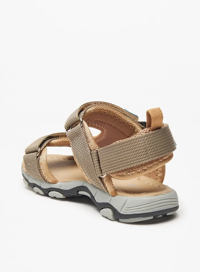 LBL by Shoexpress Boys Textured Backstrap Sandals with Hook and Loop Closure