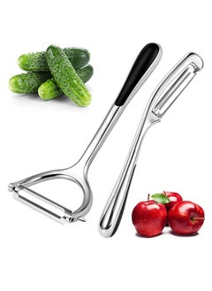 Good Grip & Durable Stainless Steel Peeler Set Vegetable for Apple Fruit Food Carrot Veggie Cucumber Sharp, No Nick Finger with Comfortable Non-slip Handle Grips