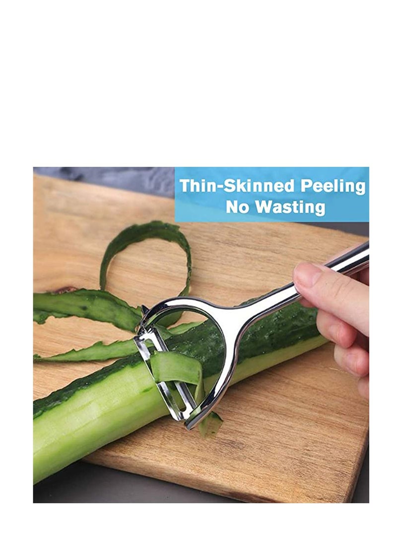 Y&D - Good Grip & Durable Stainless Steel Peeler Set Vegetable for Apple Fruit Food Carrot Veggie Cucumber Sharp, No Nick Finger with Comfortable Non-slip Handle Grips - Image 1