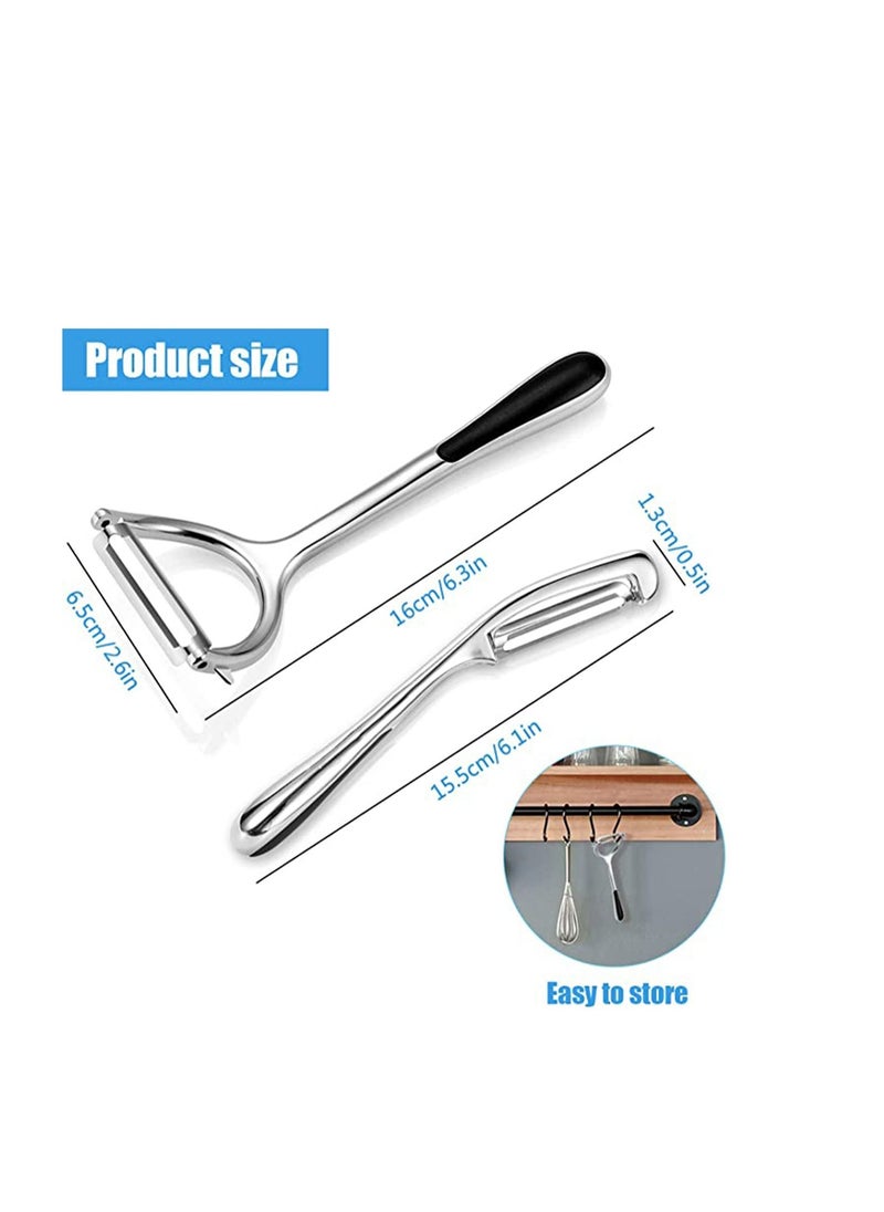 Y&D - Good Grip & Durable Stainless Steel Peeler Set Vegetable for Apple Fruit Food Carrot Veggie Cucumber Sharp, No Nick Finger with Comfortable Non-slip Handle Grips - Image 1