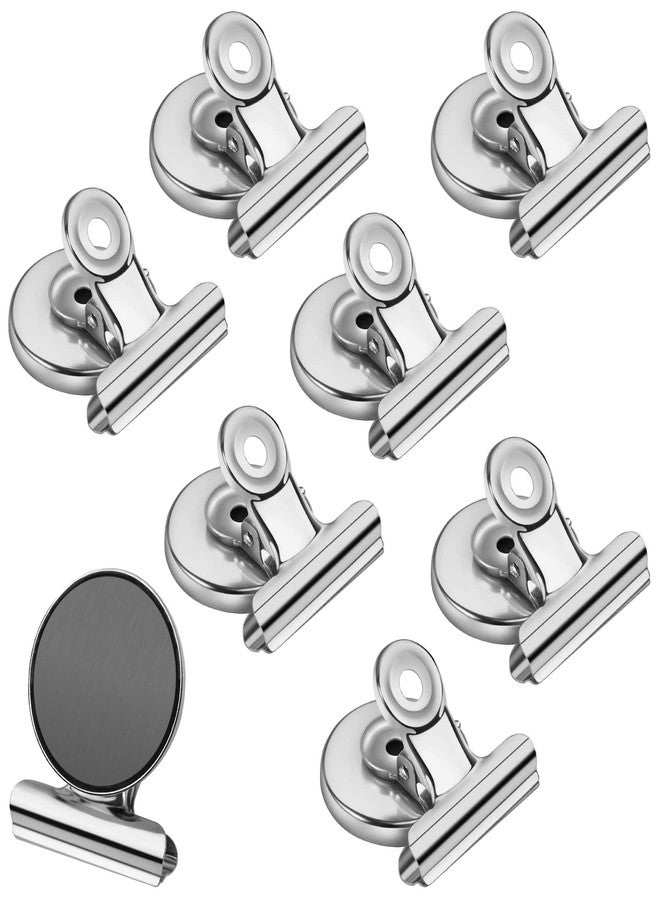 JTIEO 8 Pack Fridge Magnets Refrigerator Magnets Magnetic Clips Perfect for Refrigerator Whiteboard Magnets Photo Displays Home School Use Heavy Duty Magnetic Clips (Silver) - Image 1