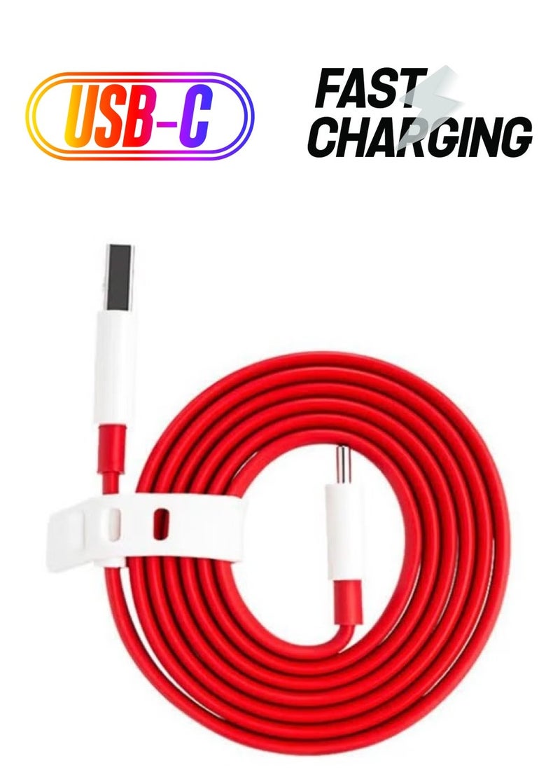 Raxoom Official Dash Charge Type-C Cable for OnePlus â€“ Red, Fast Charging Cable - Image 1