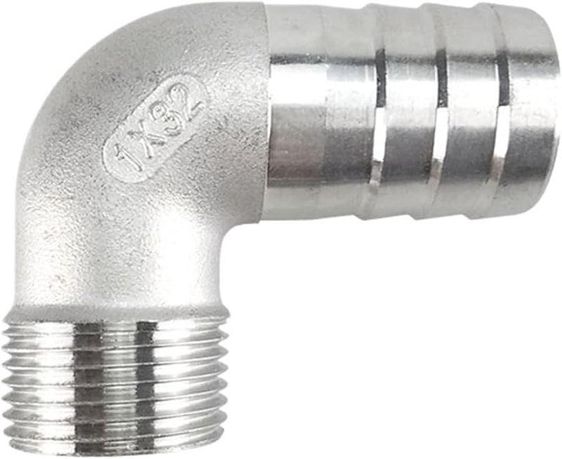 304 الفولاذ المقاوم للصدء 90 درجة ذكر الخيوط الكوع خرطوم تركيب 12MM 1 2 بوصة - Image 2