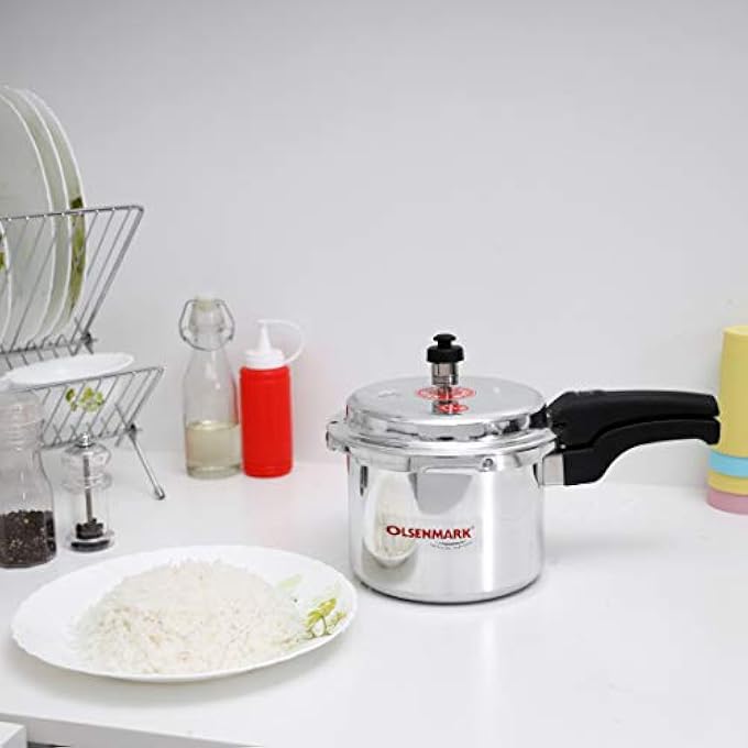 أولسنمارك قدر ضغط من الألومنيوم سعة 3 لتر، قاعدة حثية، ميزات أمان متعددة، وحدات تحكم، متوافق مع الحث بالغاز، مقابض متينة - Image 4