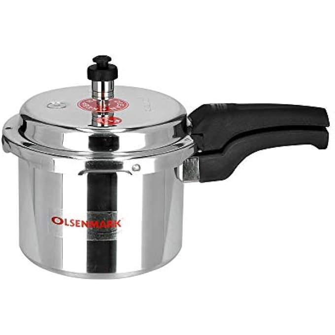 أولسنمارك قدر ضغط من الألومنيوم سعة 3 لتر، قاعدة حثية، ميزات أمان متعددة، وحدات تحكم، متوافق مع الحث بالغاز، مقابض متينة - Image 1