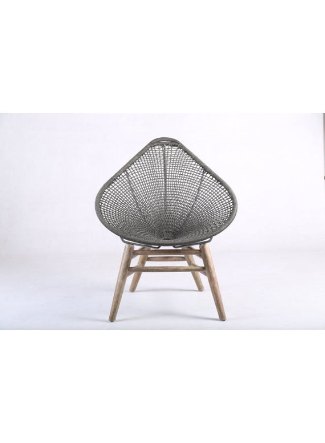 Chateaux Teak Patio Chair With Rope, Gray - Image 2