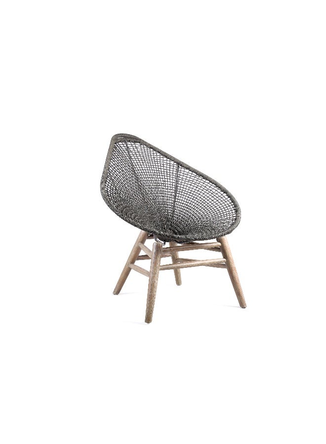 Chateaux Teak Patio Chair With Rope, Gray - Image 1