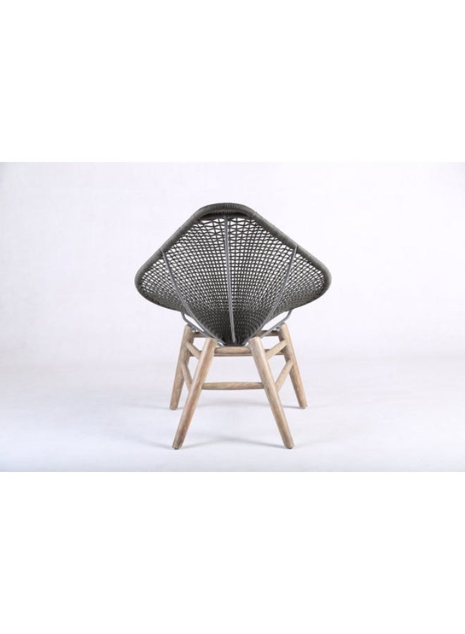 Chateaux Teak Patio Chair With Rope, Gray - Image 3