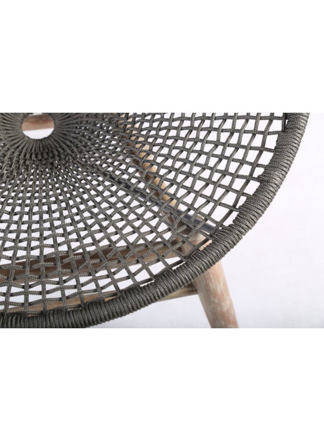 Chateaux Teak Patio Chair With Rope, Gray - Image 4