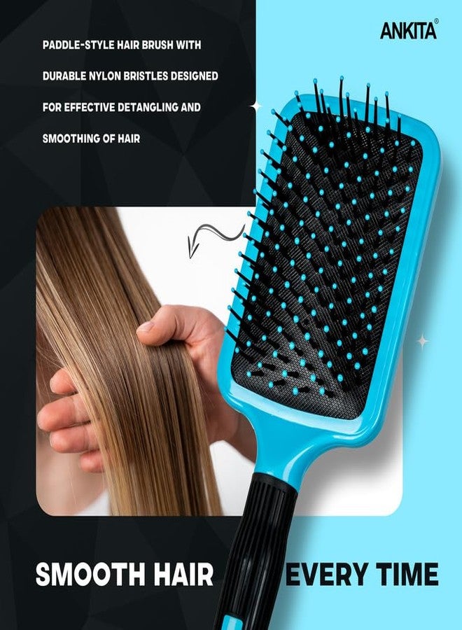 Ankita Flat Paddle Hair Brush with Nylon Bristle|with Strong and Flexible Nylon Bristles|For Grooming, Straightening, Smoothing, Detangling Hair, Ideal for Men & Women|Color May Vary (A28) - Image 5